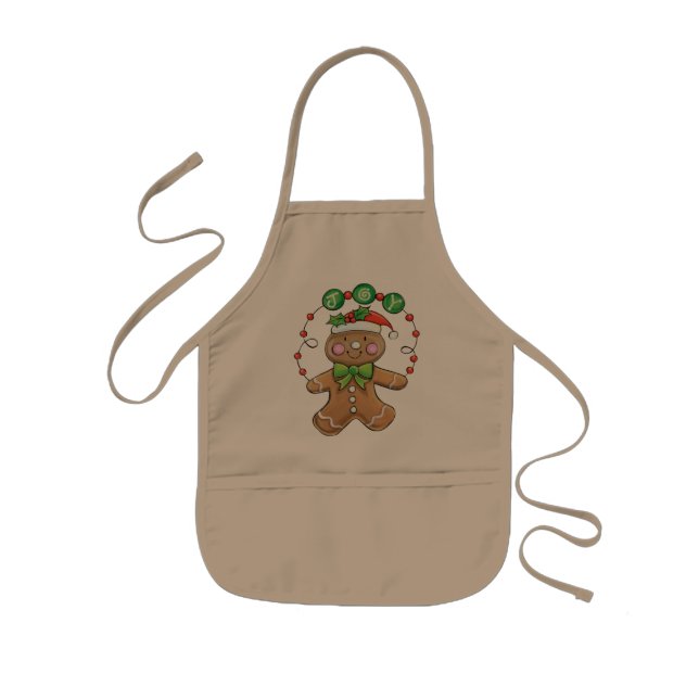 Delantal Infantil Apron de Cute Gingerbread para las vacaciones (Frente)