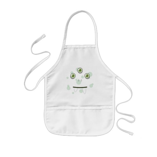 Delantal Infantil Apron de Green Monster Face (Frente)