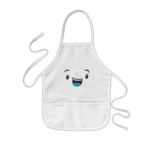 Delantal Infantil Apron de Kawaii con sonrisas azules