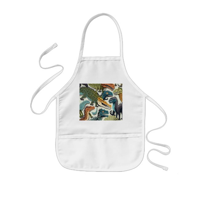 Delantal Infantil Apron de los dinosaurios de los niños (Frente)