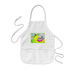 Delantal Infantil Apron de manzanas de arte pop colorido