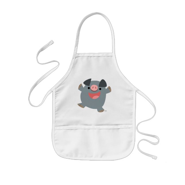 Delantal Infantil Apron de niños de cerdo de Personalizado cutáneo B (Frente)