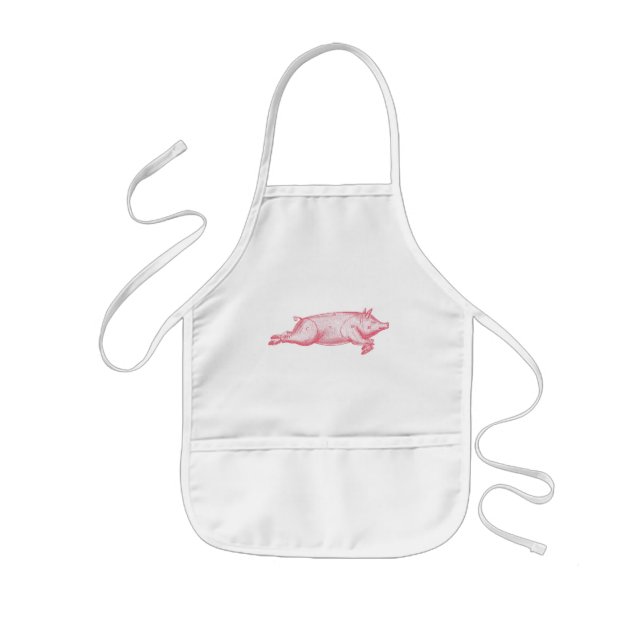 Delantal Infantil Apron de niños de cerdo rosados (Frente)
