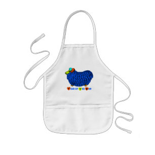 Delantal Infantil Apron de niños de Ilustracion azul en Año Ram