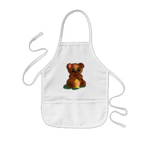 Delantal Infantil Apron de niños de oso de miel lindo