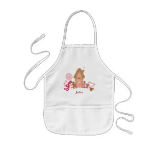 Delantal Infantil Apron de pan de jengibre blanco lindo
