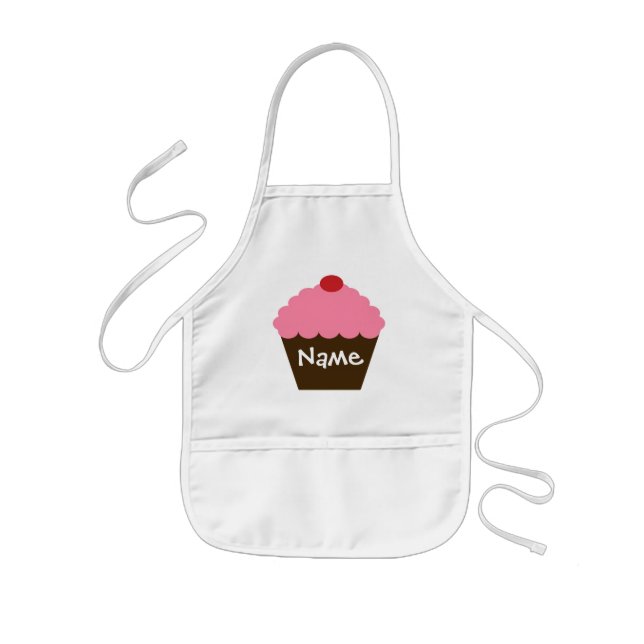 Delantal Infantil Apron de pastel rosa personalizado (Frente)