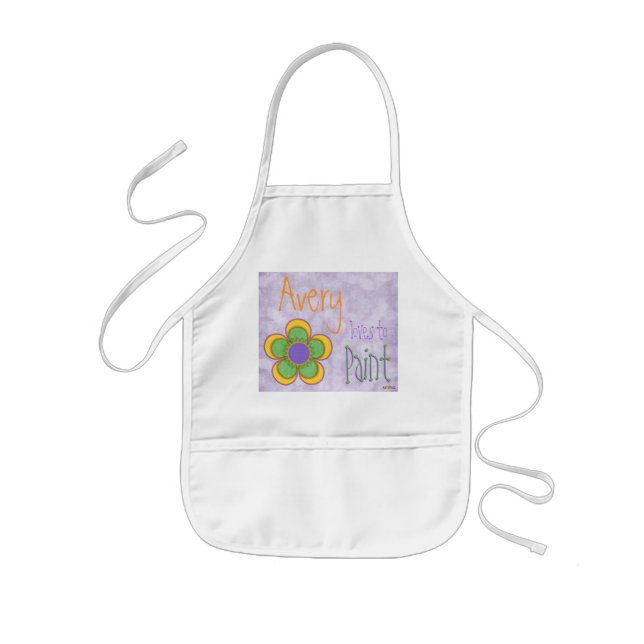 Delantal Infantil Apron de pintura con flores (Frente)