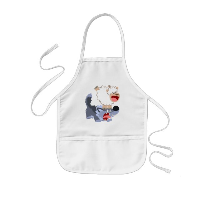 Delantal Infantil Apron de una pequeña y juguetona oveja Personaliza (Frente)