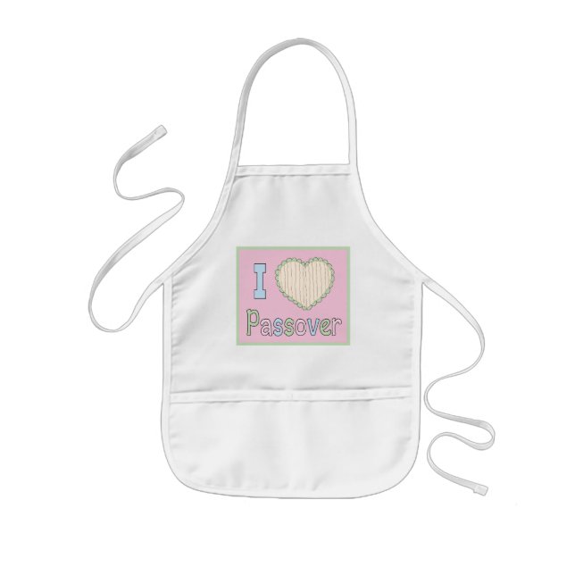 Delantal Infantil Apron del niño de la Pascua "Amo la Pascua" (Frente)