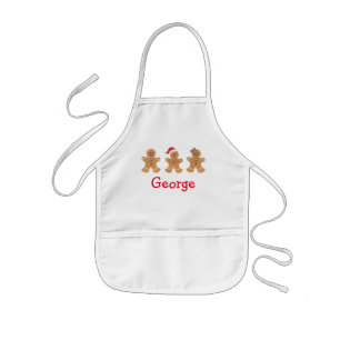 Delantal Infantil Apron del Trio de Gingerbread para Niños, Apron In