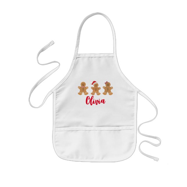Delantal Infantil Apron del trío del pan de jengibre, niño Apron (Frente)