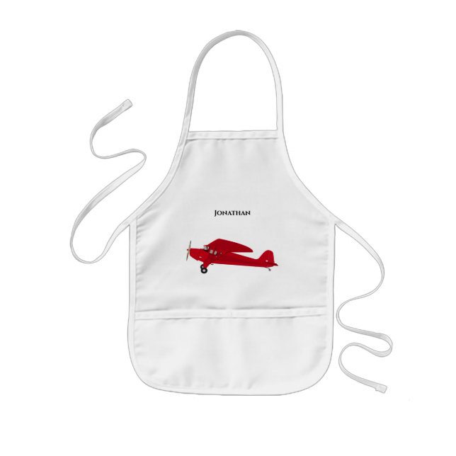 Delantal Infantil Apron del viejo avión rojo (Frente)