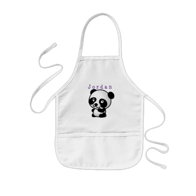 Delantal Infantil apron divertido , animales panda 02. (Frente)