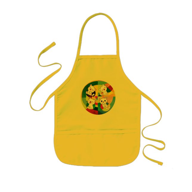 Delantal Infantil Apron feliz de los niños de Meows (Frente)