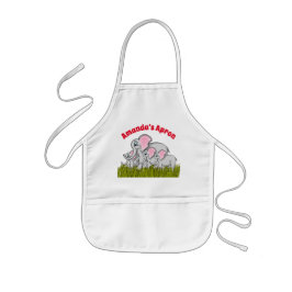 Delantal Infantil Apron infantil de Elefantes Felices