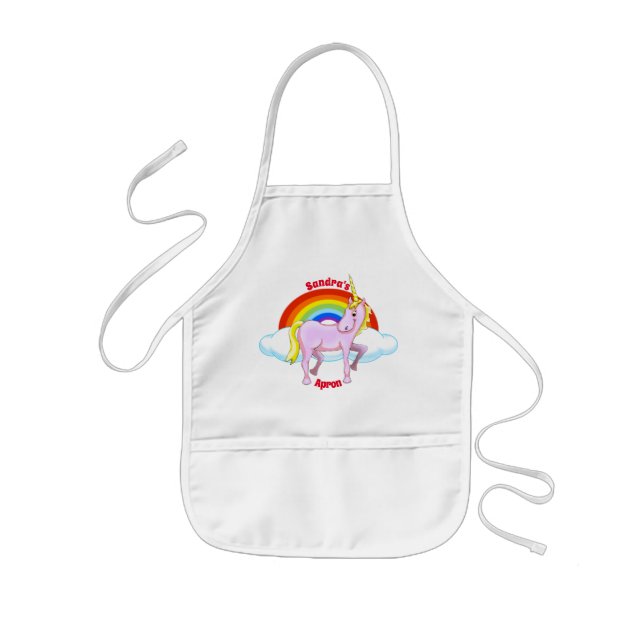 Delantal Infantil Apron infantil de Unicorn feliz (Frente)
