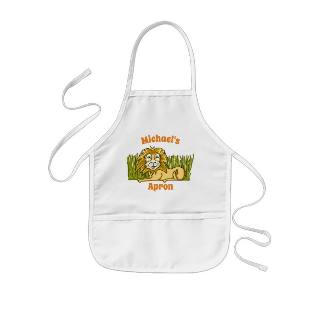 Delantal Infantil Apron infantil feliz de león (Frente)