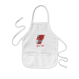 Delantal Infantil Apron infantil Personalizado Dragón Rojo