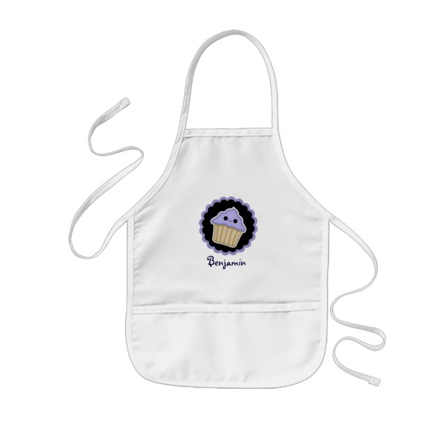 Delantal Infantil Apron Kawaii Morado (Frente)