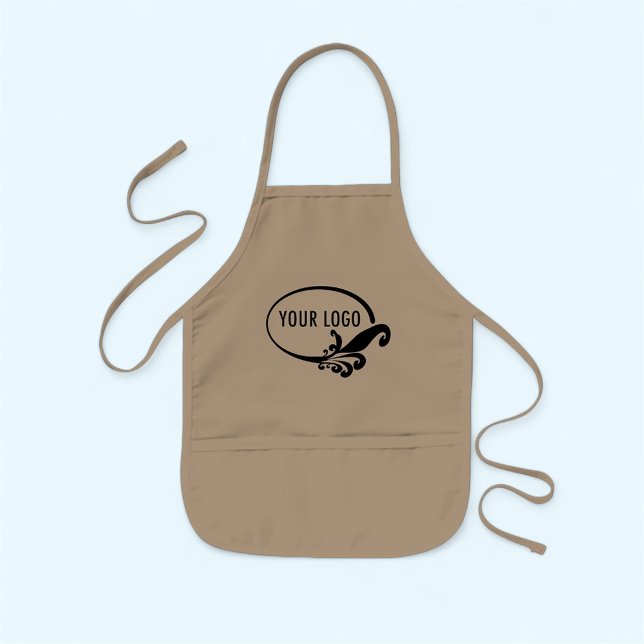 Delantal Infantil Apron Khaki para niños con logo de Personalizado d (MISOOK Khaki Kids Apron with Pocket Imprinted with Logo)