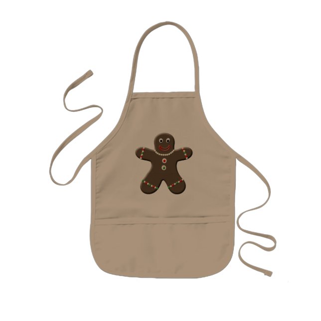 Delantal Infantil Apron Navidades de feriado de niño pequeño con pan (Frente)