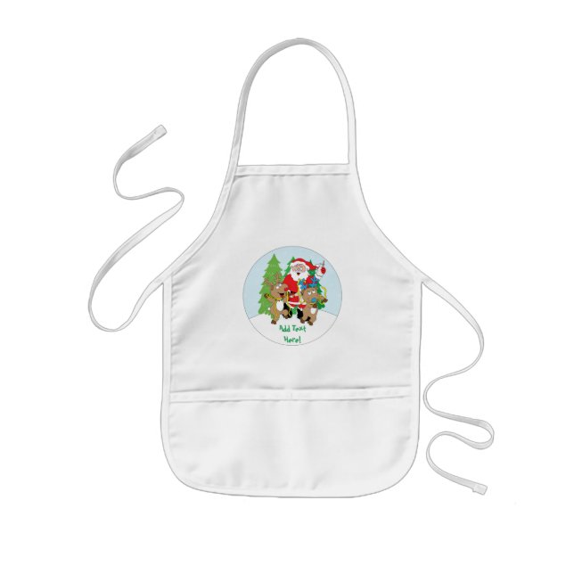 Delantal Infantil Apron Navidades por los niños personaliza a "Santa (Frente)
