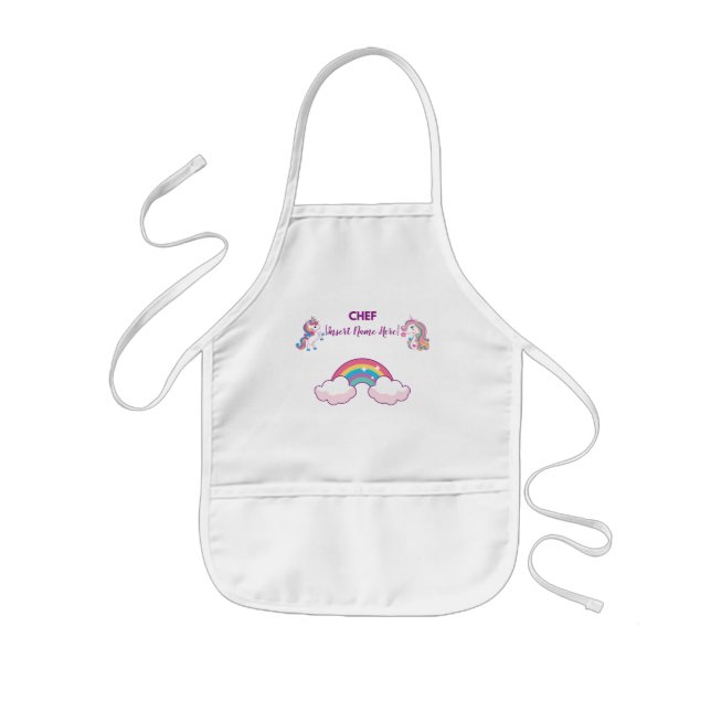 Delantal Infantil Apron Unicornio de un niño personalizable (Frente)
