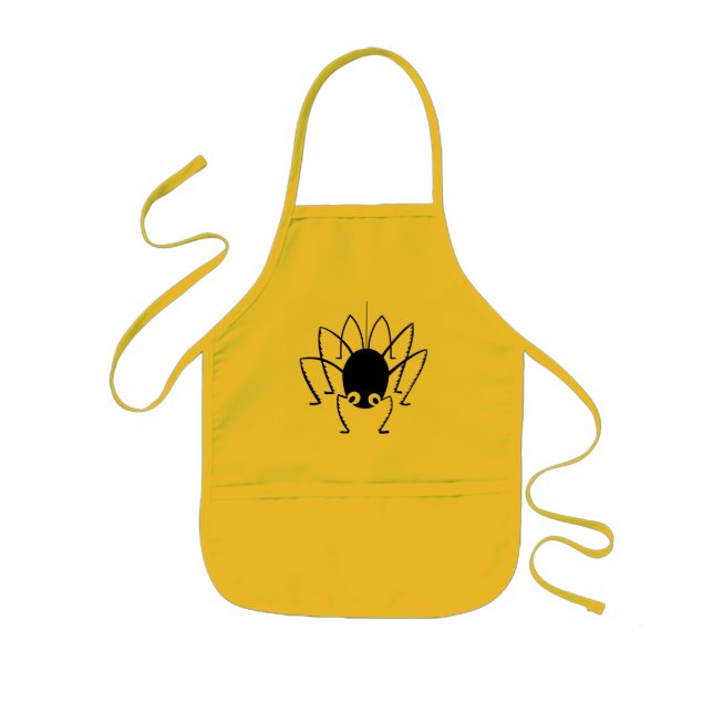 Delantal Infantil Araña Halloween Niños Apron Amarillo (Frente)