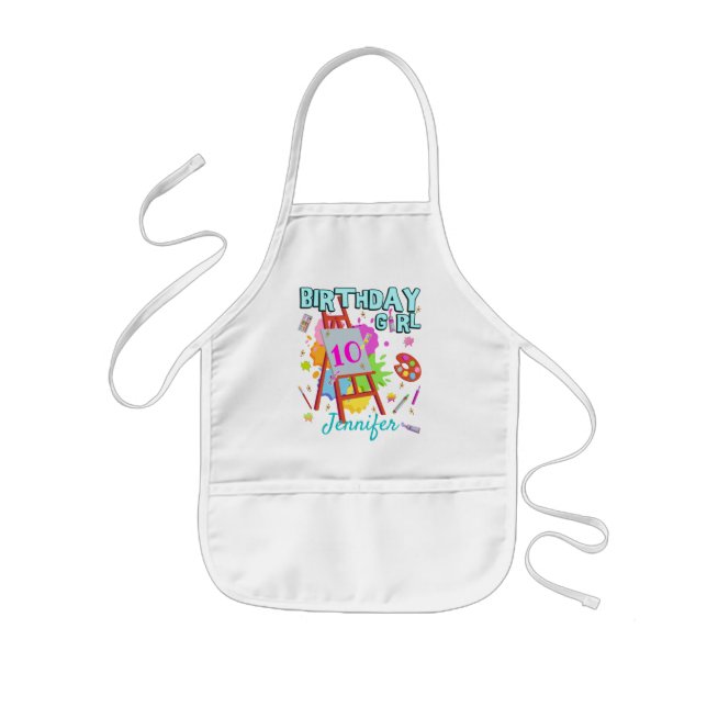 Delantal Infantil Art Paint Pinting Splatter Coincidencia Chica de c (Frente)