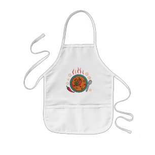 Delantal Infantil Arte de Comida Curry Picante Cálido