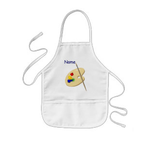 Delantal Infantil Artista de niños paleta su nombre plantilla Apron