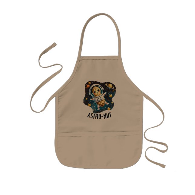 Delantal Infantil Astro-Nut Peanut, Astronaut Pun |  (Frente)