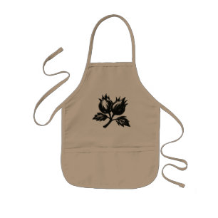 Delantal Infantil Avellana Minimalista – Diseño Botánico con Pincel