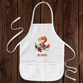 Delantal Infantil Avión piloto de dinosaurios