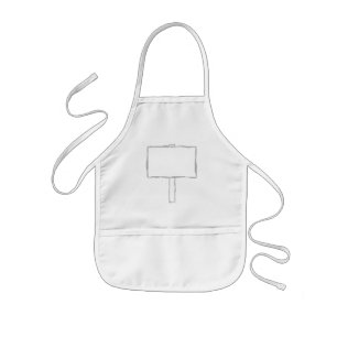 Delantal Infantil Aviso del poste indicador. Gris y blanco