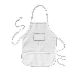 Delantal Infantil Aviso del poste indicador. Gris y blanco
