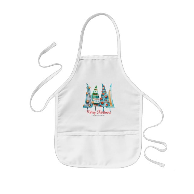 Delantal Infantil Baby Doodle Christmas Trees Apron (Frente)