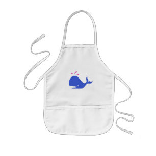 Delantal Infantil Ballena Singletons_blue de Andy, rosado en blanco