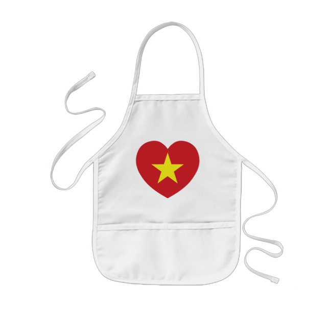 Delantal Infantil Bandera cardíaca de Vietnam (Frente)
