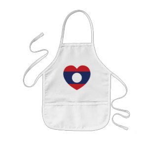 Delantal Infantil Bandera del Corazón de Laotia