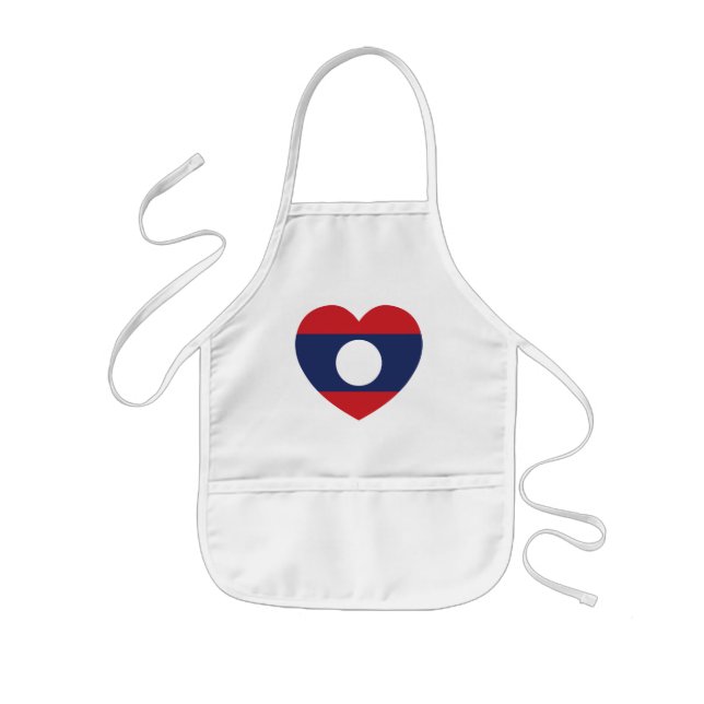 Delantal Infantil Bandera del Corazón de Laotia (Frente)