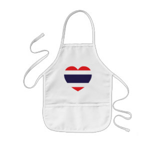 Delantal Infantil Bandera del Corazón de Tailandia