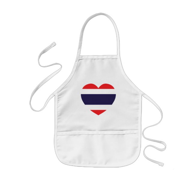 Delantal Infantil Bandera del Corazón de Tailandia (Frente)