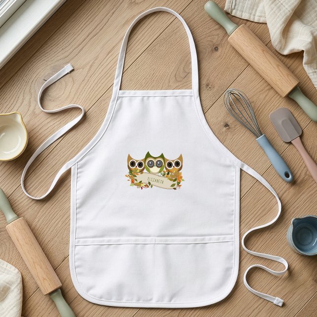 Delantal Infantil Bechuzas de otoño personalizadas (Subido por el creador)