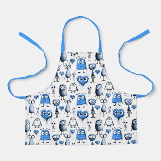 Delantal infantil Blue Monster (Anverso)