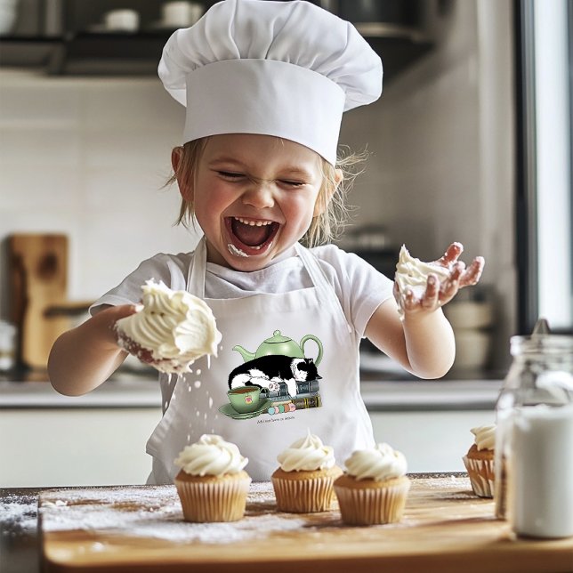 Delantal Infantil Books Cat Tea Cute (Subido por el creador)