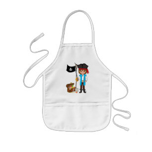 Delantal Infantil Boy Pirate con tesoro y bandera Apron