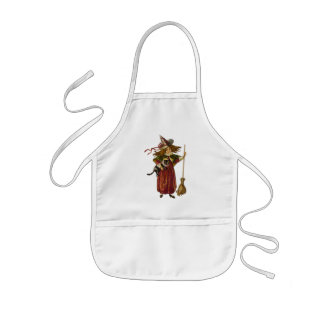 Delantal Infantil Bruja y gato vintage