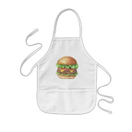Delantal Infantil Burger acuarela